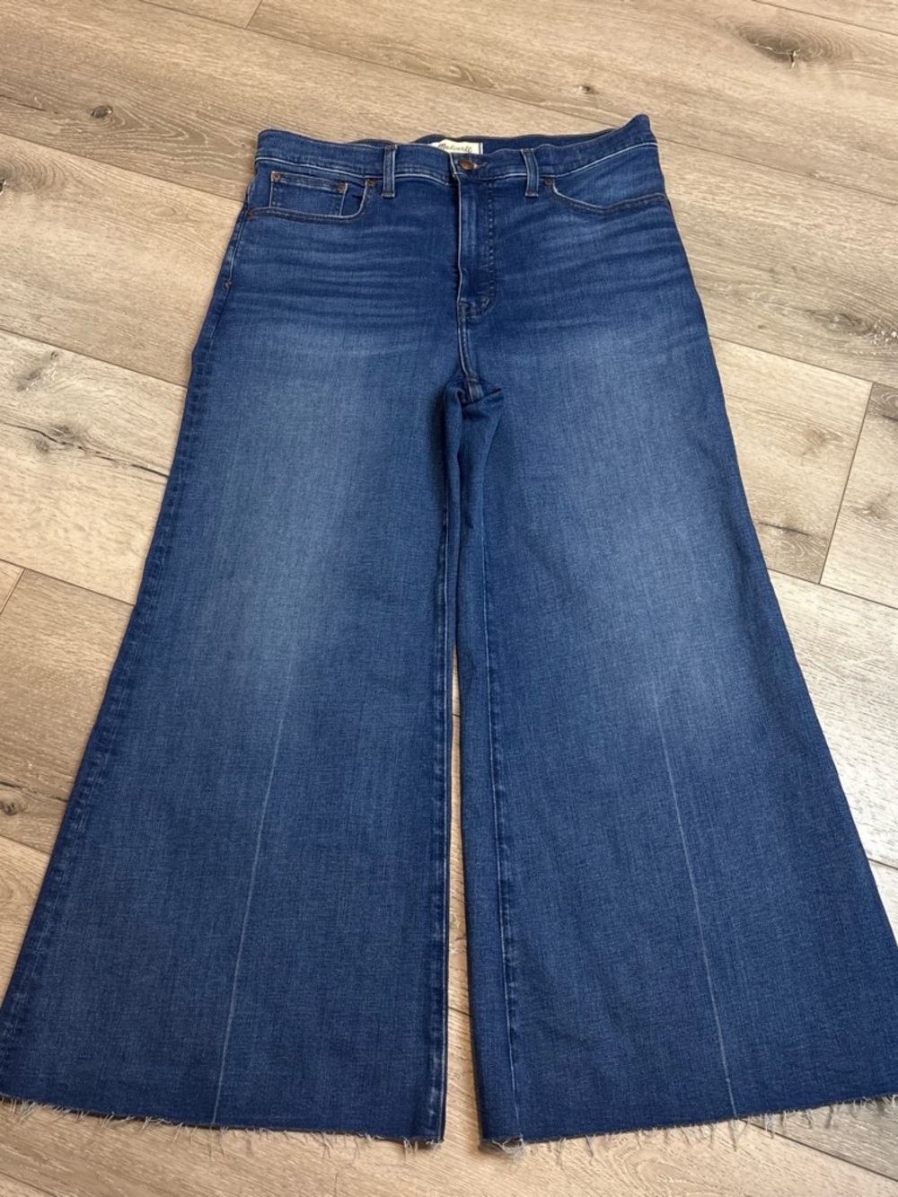 Madewell High-Rise Wide-Leg Jeans in Deep Blue